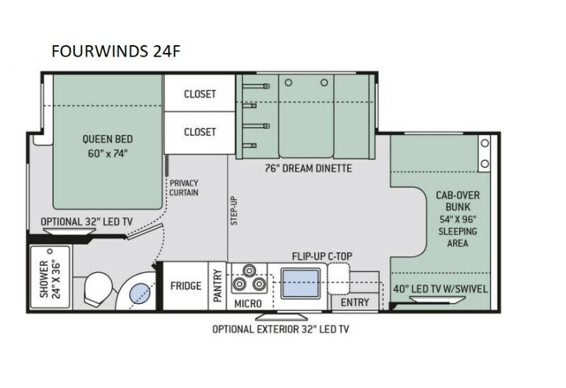 2024 THOR MOTOR COACH FOURWINDS 24F*23, , floor-plans-day image number 0